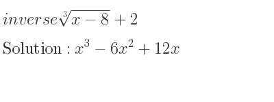 The inverse of \sqrt[3]{x-8}+2 is x^3-6x^2+12x
